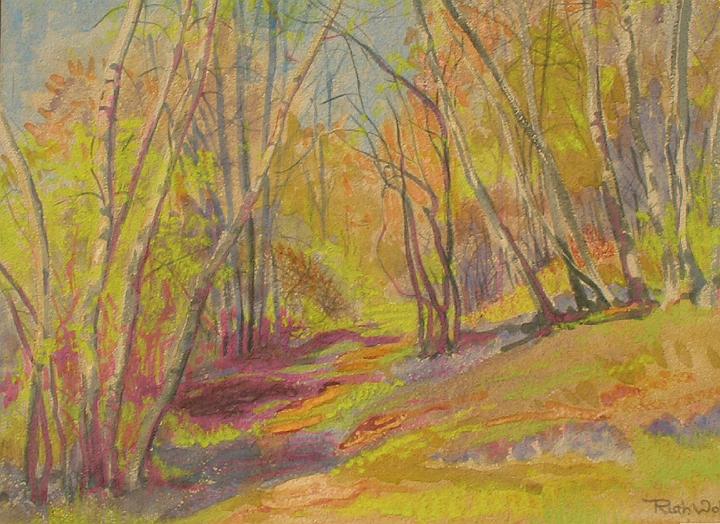 Path in the Woods.jpg - Fall Path in the Woods, watercolor, Collection of Richard Wolff